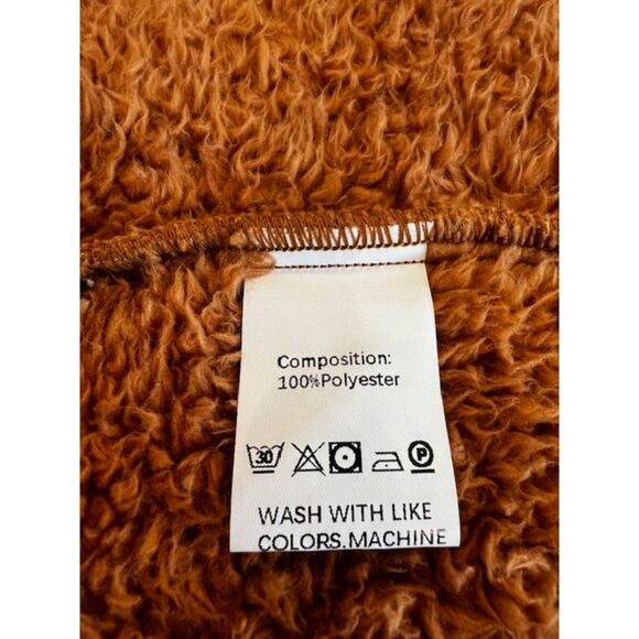 Pretty Garden Women's Knee Length Teddy Bear Fleece Coat with Hood Size L - Picture 3 of 10